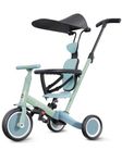 newyoo Tricycle for Toddlers 1-3, Toddler Tricycle with Push Handle & Canopy, Toddler Bike, Birthday Gift & Toys for Girl & Boy, 6 in 1 Baby Trike, Balance Bike, TR009