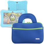 TabSuit 7" Tablet Bag Compatible for Dragon Touch Y88X Plus/Y88X/M7 Kids Tablet, Dragon Touch S7/S8 Tablet Ultra-Portable Neoprene Zipper Carrying Sleeve Case Bag with Accessory Pocket- Blue