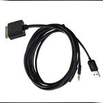 JIMAT 30 Pin to AUX USB, Dock Connector to 3.5mm Jack Audio AUX-in Car Stereo Auxiliary Cable | Data Sync Transfer & Charging | Compatible for Pod Phone 3 4 4S Pad 2 3 |