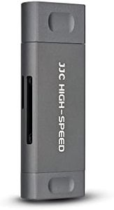 JJC Lecteur de carte mémoire 3 en 1 USB 3.1 pour cartes UHS-II SDXC SDHC SD, MMC, RS-MMC, MMCmicro, MMCmobile, miniSD, microSD, microSDXC, microSDHC et UHS-I, pour Windows MacOS Chrome – Gris