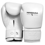Hayabusa Pro Leather Hook and Loop Boxing Gloves for Men and Women - White, 12oz