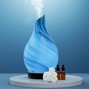 Devanti Aroma Diffuser, 100ml Air Humidifier Purifier Essential Oils Car Freshener Vaporizer Aromatherapy Diffusers Scent Booster Home Office Bedroom Humidifiers Steam, with 7 Colour LED Lights, Blue