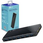 TP-Link 7-Port USB 3.0 Micro B Hub with 2 Exclusive 2.4 A Charging Ports, Anti-static Protection, 1m USB3.0 Cable, Compatible with Windows, Mac OS X and Linux systems, Black (UH720)