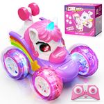 Hot Bee Remote Control Cars, Toy Cars for Kids Age 3 4 5 6, RC Stunt Car with LED Light, Unicorn Gifts for Girls, Unicorn Toys for 2 3 4 5 6 Year Old Girls