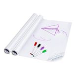 2 Pack Dry Wipe Magic Self Adhesive Whiteboard Sticker Roll - DIY Wall Paper Contact White Board Stickers 17.7" x 78.7", Chalkboard Wallpaper for Office/Bar/Home/Store/Restaurants(Includes 4 Pen)