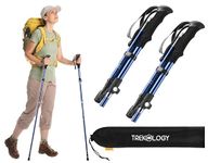 TREKOLOGY TREKZ SE 2pcs Set Collapsible Trekking/Hiking Poles - Nordic Walking Stick for Men, Women & Seniors - Lightweight, Expandable, Retractable - Backpacking, Camping Gear & Hiking Accessories