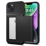 Spigen Card Slot Case for iPhone 14 Case: Slim Armor CS with Card Holder, [Mil-Grade Certified] Slim and Lightweight for iPhone 14 case - Black