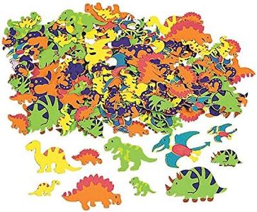 Fun Express Fabulous Foam Adhesive Dinosaur Shapes - Crafts for Kids and Fun Home Activities - VBS Vacation Bible School Supplies/Decor