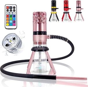 Moonwalker by CLOXZY | Luxury Premium Acrylic and Metal Hookah with Hose Tongs Multicolor LED Light | Portable and Perfect Fit for Indoor and Outdoor smoking (Included Carry bag) (Pink/Black)