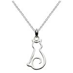 Dew Sterling Silver Cat Necklace on 45.7 cm Chain