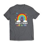 lepni.me Mens T-Shirt Everything Will Be OK Andra Tutto Bene Rainbow of Hope (XL Graphite Multi Color)