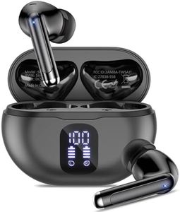 Wireless Earbuds, Bluetooth 5.4 Headphones Deep Bass Stereo Sound with Noise Cancellation Wireless Headphones with 50H Playback and LED Display,Wireless Earphones IPX7 Waterproof for Android/iOS Black