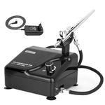 Timbertech Professional Airbrush Kit with Multi-Functional Compressor AS-207K, Dual-Action Airbrush for Tattoo, Model Art, Cake Decoration, Nail Painting, Automotive Graphic