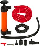 Katzco Liquid Transfer, Siphon Hand Pump - 2 Hoses, 50 x .5 Inches - for Gas, Oil, Air, Chemical Insecticides, and Other Fluids (Plastic, PVC)