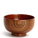 Cospring 1PC Solid Wood Bowl, 5-1/8 inch Dia by 3-1/8 inch, for Rice, Soup, Dip, Decoration (Large)