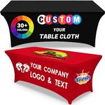 Custom Table Cloth with Business Logo Custom Tablecloth Custom Table Runner with Business Logo Promotional Items Your Logo Table Banner Sign Personalized Table Cover (Rectangular Spandex 4 FT)