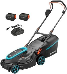 Gardena Akku-Rasenmäher PowerMax 37/36V P4A Ready-to-Use Set: 37 cm Schnittbreite, 45 l Fangkorb, Ergonomisch, Höhenverstellung, Kabellos (14638-20)