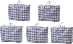 5 PACK Strong Extra large Jumbo Storage Laundry zipped bag Reusable (100 X 60 X 28)