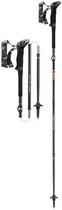 LEKI Makalu FX.One Carbon Adjustable Lightweight Walking Poles for Trekking & Hiking - Black-Naturalcarbon-Orange - 120 cm
