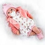 Bibi Doll - 18" Lifelike Large Size Soft Bodied Baby Doll Girls Boys Toy Dolly With Sounds and Comforter (Peach)