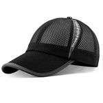 Ellewin Unisex Breathable Quick Dry Mesh Baseball Cap Sun Hat (Black)