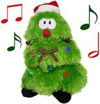 Simply Genius Singing Dancing Christmas Tree: Animated Christmas Character, 12” Stuffed Animal Plush Christmas Tree with Music and Lights, Sings and Dances to “Rockin’ Around The Christmas Tree”