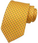 L04AYABY Yellow Gold Ties for Men Neckties Men's Classic Checks Jacquard Woven Silk Tie Necktie Formal Wedding Groomsmen