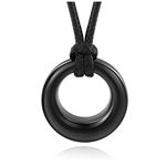 AllerPierce Black Cremation Urn Necklace for Ashes Stainless Steel Memorial Urns Pendant Necklaces Circle of Life Eternity Ashes Jewelry Keepsake for Men Women