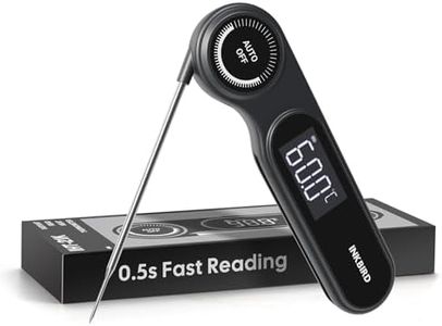 INKBIRD Instant Read Meat Thermometer IHT-21K, 0.5 Sec Fast Reading, Super Accurate Detection, IP65 Waterproof, Handy Food Thermometer for Indoor Outdoor Cooking, BBQ, Baking, Deep Frying, Home Brew