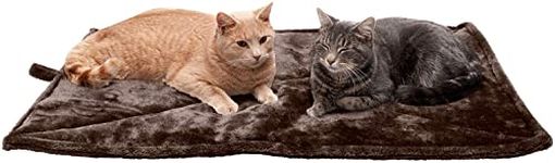 Fluffy's Luxurious Pet Cat Bed Heating Pad - ThermaNAP Quilted Faux Fur Insulated Thermal Self-Warming Pet Bed Pad for Dogs and Cats, Brown