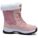 Womens Snow Boots Warm Fur Lined Winter Boots Anti Slip Ankle Boots Mid Calf Snowboots Waterproof and Cold-Resistant Outdoor Walking Shoes for Women Ladies Girl