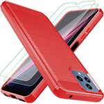 Osophter for T-Mobile Revvl 6 5G Case with Screen Protector Flexible TPU Rubber Protective Cell Phone Cover for T-Mobile Revvl 6X/T Phone(Red)