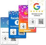 Review Tap Card | Review QR Code | Contactless Review Card | NFC Tap Card | Unlimited Use | Reusable… (4-Pack Social Cards)