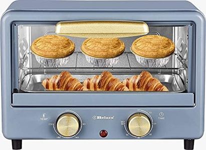 Belaco BTO-1010L Retro look Mini 10L Toaster Oven Tabletop Cooking Baking Portable Oven 750w 60 min Timer 100-230° Stainless Steel Heating Tube incl. Baking Tray & Wire Rack