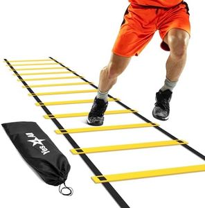 Yes4All Agility Ladder Speed Training Equipment - Speed Ladder for Kids and Adults with Carry Bag - 12 Rungs Yellow, 20 Rungs, CKT4