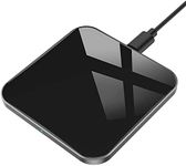 AGPTEK Wireless Charger, Qi-Certified 15W Max Fast Wireless Charging Pad for iPhone 15/14/13/12/12 Pro/11/11 Pro Max/XS Max/XR/XS/8, for Samsung Galaxy S22/S20/S10, AirPods Pro, Black (No AC Adapter)