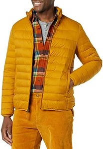 Amazon Essentials Chaqueta Acolchada Ligera, Resistente Al Agua y Plegable (Disponible en Tallas Grandes y Largos Especiales) Hombre, Amarillo Dorado, S