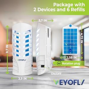 VEYOFLY Indoor Insect Trap – Plug-In Fruit Fly & Mosquito Catcher, 2 Devices + 4 Glue Boards