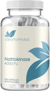 Clear Formulas Nattokinase 4000 FU 200 Veggie Capsules (Non-GMO)