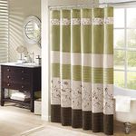 Madison Park MP70-1918 Serene Shower Curtain 72x72 Green,72x72