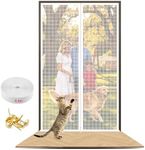 Cat Door Screen,Heavy Duty Pet Screen Door with Zip,Fits Door Size 80X200CM,for Dogs Cats Mosquitos,Ideal for Living Room,Bedroom,Kitchen,Patio