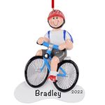 Personalized Bicycle Christmas Ornament 2022, Little Boy Miniature Bike Ornament, Cycling Gifts for Men Cyclist, Bicyclist, Kindergarten, Preschool, Middle School Boy Kids Tree Decor