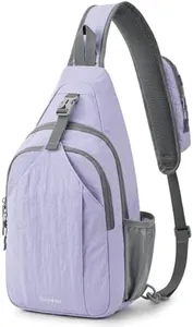 G4Free Sling Bag RFID Blocking Sling Backpack Crossbody Chest Bag Daypack for Hiking Travel (Taro Purple)