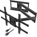 BONTEC TV Wall Mount with Extra Long Articulated Arm for 32-75 inch up to 132lbs, Tilt Swivel Level Wall Mount Universal Dual Arm Long Reach TV Bracket, Full Motion TV Wall Mount, Max VESA 600x400mm