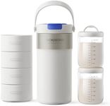 WONDBORN Portable Breast Milk Cooler, 4 Ice Rings, 360°Cooling with Vacuum Lid, Safe Chill for 30H+, 22oz Large Capacity with 2 Bottles, Rapid Chill to 40℉, Extra Wide Opening, Ideal for Work & Travel
