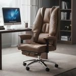 DROGO Monarch Pro Ergonomic Office Chair for Work from Home 400LBS | Computer Chair for Study with High Back, Cushion Seat, Armrest, Head&Lumbar Support | Gaming Chair with Footrest & Recline (Brown)