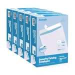 500 9x12 SELF Seal Security White Catalog Envelopes - 1 Case - 5 Packs - 500 Envelopes - 28lb - Security Tinted, Ultra Strong Quick-Seal, 9 x 12 inch (38100-500)