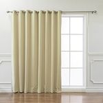 Home Fashion Wide Width Thermal Insulated Blackout Curtain Beiges