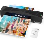 Crenova Laminator Machine with Laminating Sheets 10pcs, A4 Laminating Machine Hot & Cold with Fast Warm Technology, Thermal Laminator 9 Inch for Home Office School Business, Black