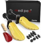 Medipaq - Set of 2 Premium Plastic Shoe Trees for Men with Cedar Balls and Drawstring Bag (UK Size 7-12) - Shoe Stretchers Mens UK Brand - Shoe Stretchers for Wide Feet - Shoe Shape Holder